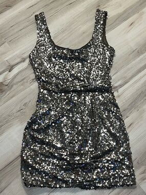Love Reign Silver Sequin Mini Dress